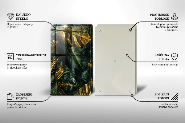 Kokkärlskydd Gyllene Monstera blad