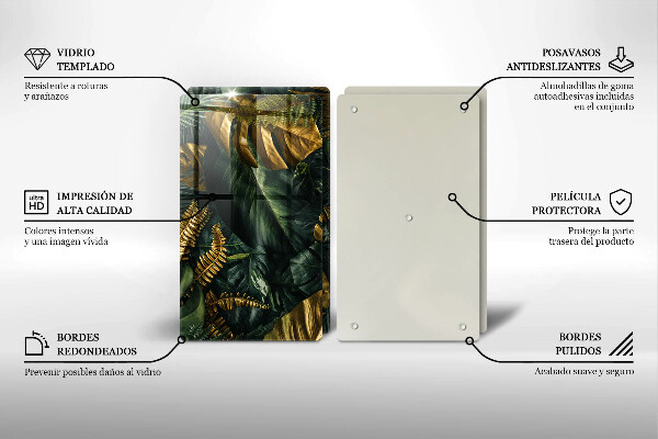 Kokkärlskydd Gyllene Monstera blad