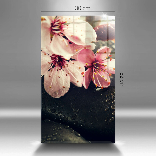 Skydd för induktionsspis modern Blommor zen stenar