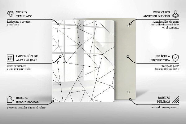 Skydd för induktionsspis modern Vita trianglar