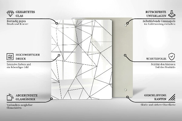 Skydd för induktionsspis modern Vita trianglar