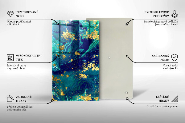 Glashällskydd modern Abstraktion med guld