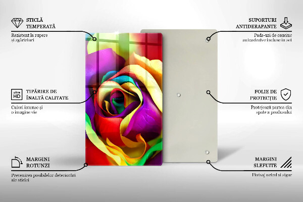 Glashällskydd modern Färgglada rosenblad