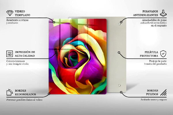 Glashällskydd modern Färgglada rosenblad