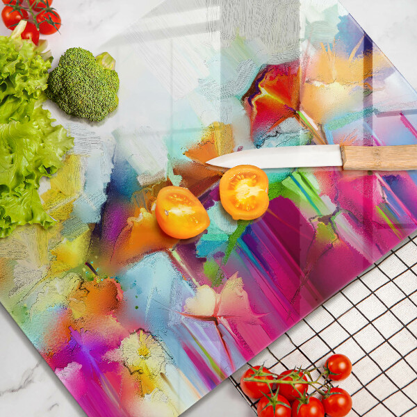 Glashällskydd modern Blommor målade med färger