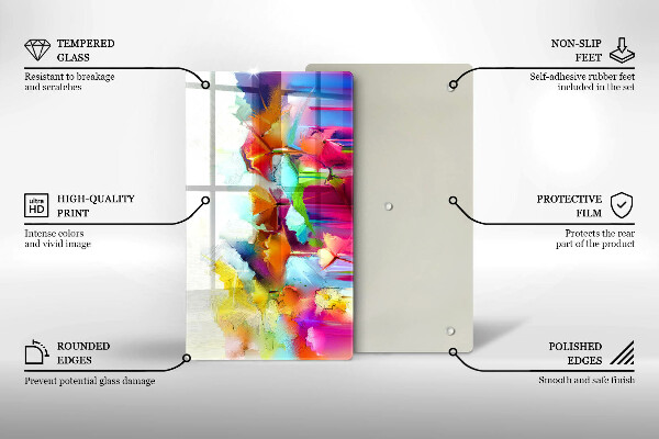 Glashällskydd modern Blommor målade med färger