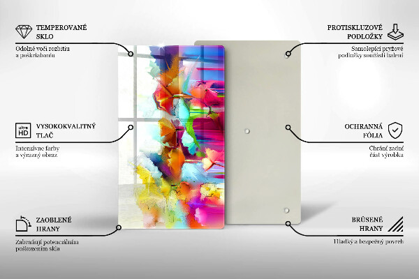 Glashällskydd modern Blommor målade med färger