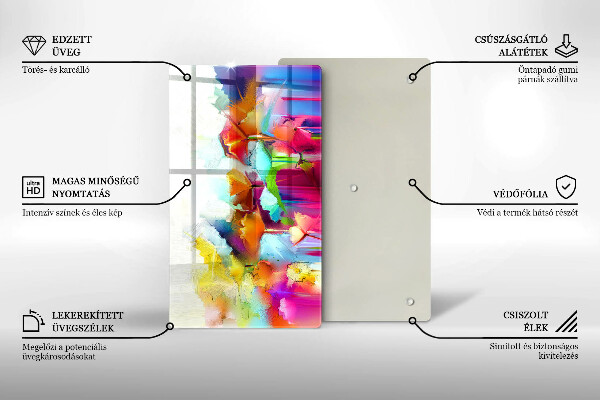 Glashällskydd modern Blommor målade med färger