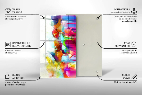 Glashällskydd modern Blommor målade med färger