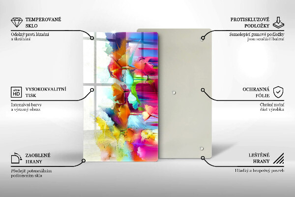 Glashällskydd modern Blommor målade med färger