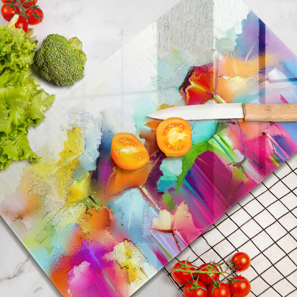 Glashällskydd modern Blommor målade med färger