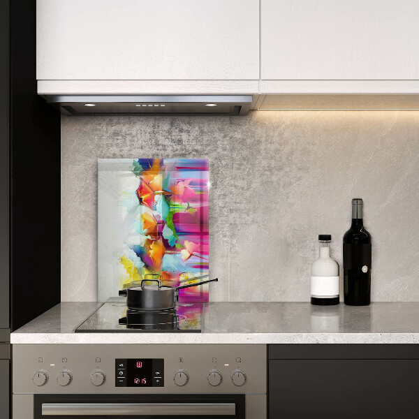 Glashällskydd modern Blommor målade med färger