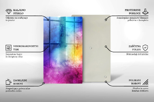 Glashällskydd modern Rainbow akvarell fläckar