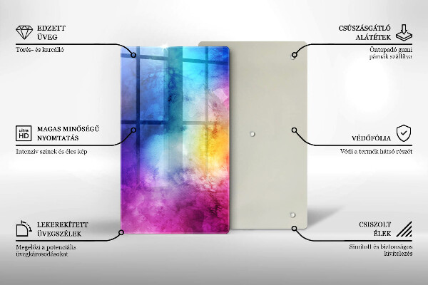 Glashällskydd modern Rainbow akvarell fläckar