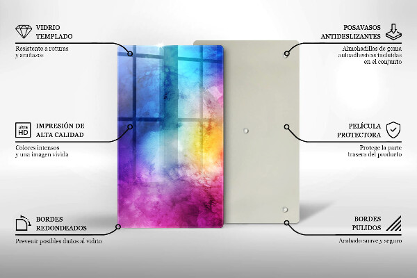 Glashällskydd modern Rainbow akvarell fläckar