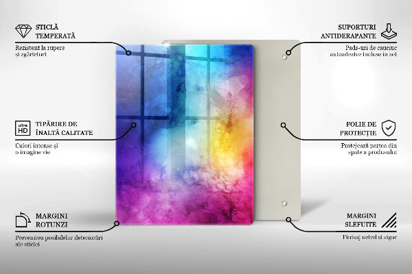 Glashällskydd modern Rainbow akvarell fläckar