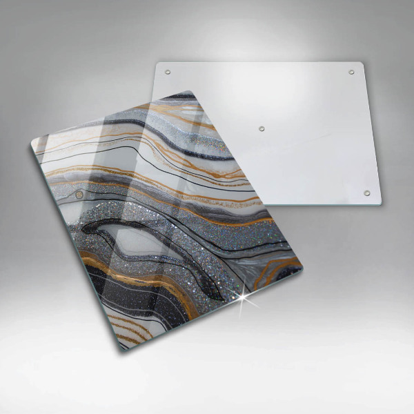 Glashällskydd modern sten med guld