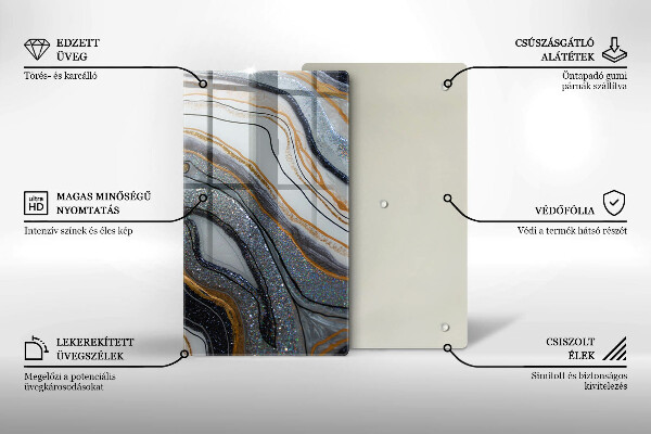 Glashällskydd modern sten med guld