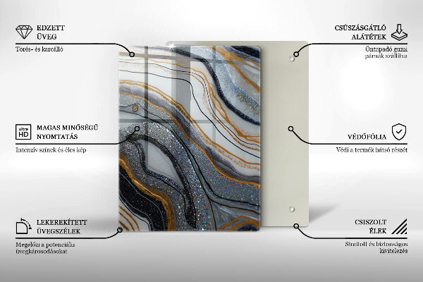 Glashällskydd modern sten med guld