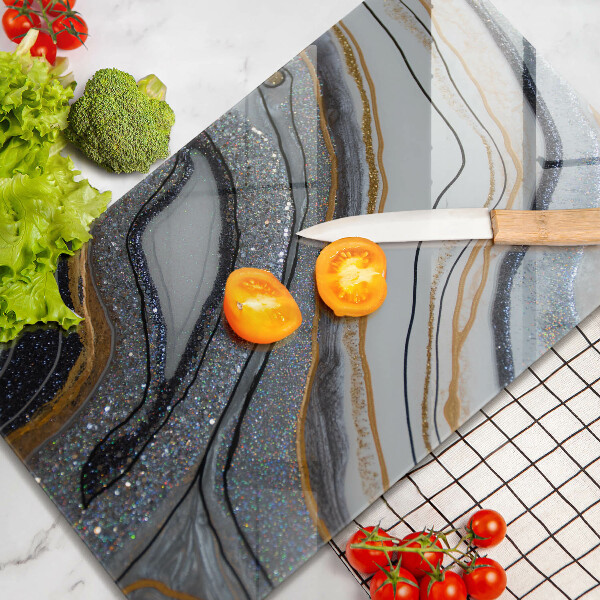 Glashällskydd modern sten med guld