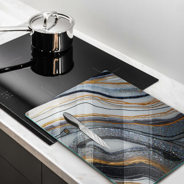 Glashällskydd modern sten med guld