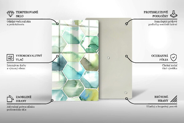 Glashällskydd modern Akvarell hexagoner