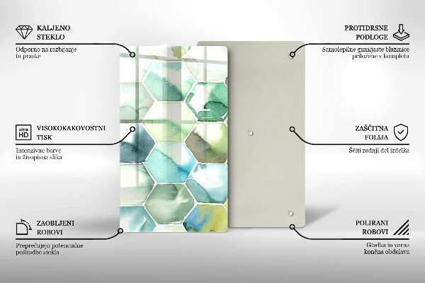 Glashällskydd modern Akvarell hexagoner