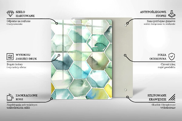 Glashällskydd modern Akvarell hexagoner