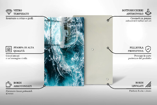 Kokkärlskydd modern Skummande vattenvågor