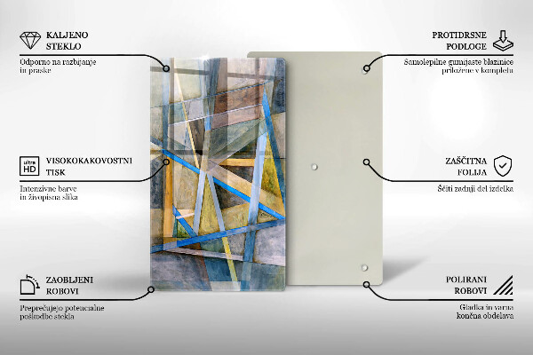 Spisskyddsplatta modern Målade linjer abstraktion