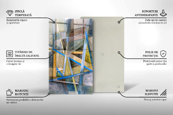 Spisskyddsplatta modern Målade linjer abstraktion