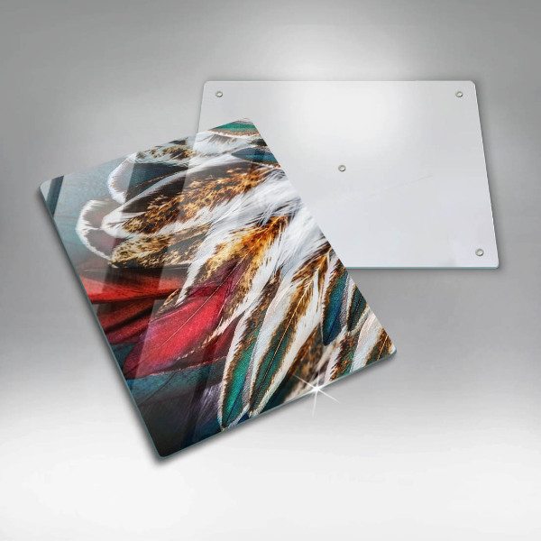 Spisskyddsplatta modern Boho fågelfjädrar