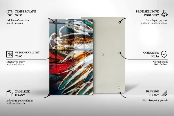 Spisskyddsplatta modern Boho fågelfjädrar