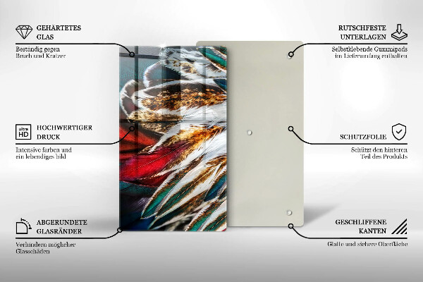 Spisskyddsplatta modern Boho fågelfjädrar