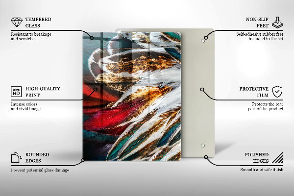 Spisskyddsplatta modern Boho fågelfjädrar