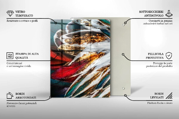 Spisskyddsplatta modern Boho fågelfjädrar