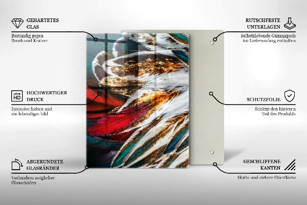 Spisskyddsplatta modern Boho fågelfjädrar