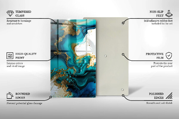 Skydd för induktionsspis modern Turkos abstraktion