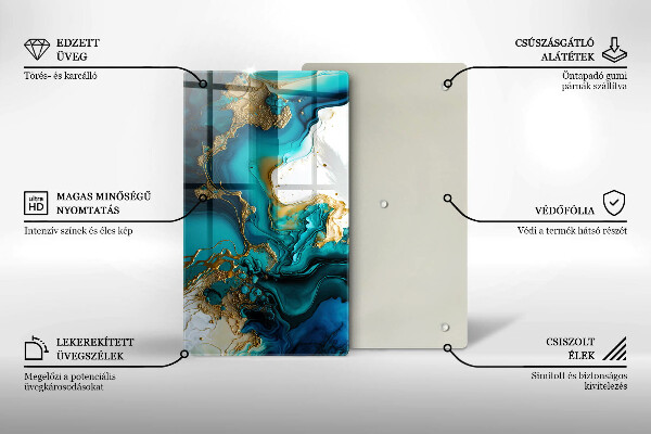 Skydd för induktionsspis modern Turkos abstraktion