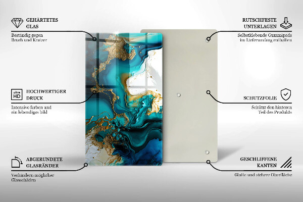 Skydd för induktionsspis modern Turkos abstraktion