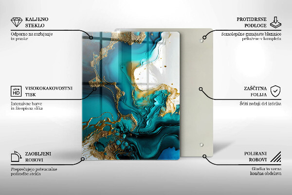 Skydd för induktionsspis modern Turkos abstraktion