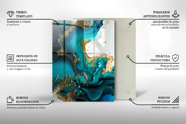 Skydd för induktionsspis modern Turkos abstraktion