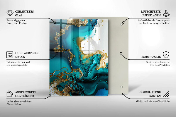 Skydd för induktionsspis modern Turkos abstraktion