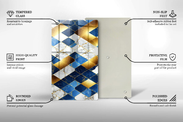 Skydd för induktionsspis modern Gyllene romb marmor