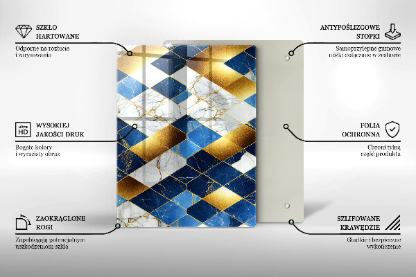 Skydd för induktionsspis modern Gyllene romb marmor