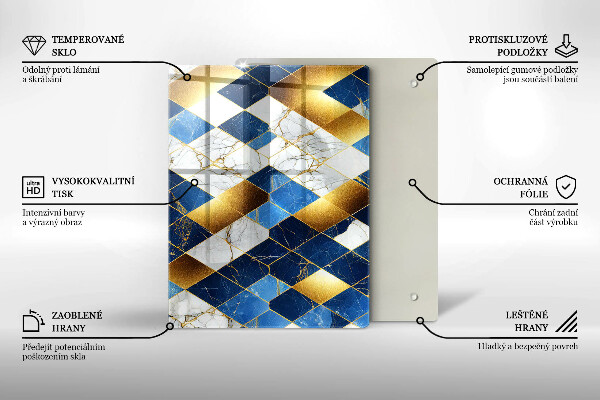 Skydd för induktionsspis modern Gyllene romb marmor