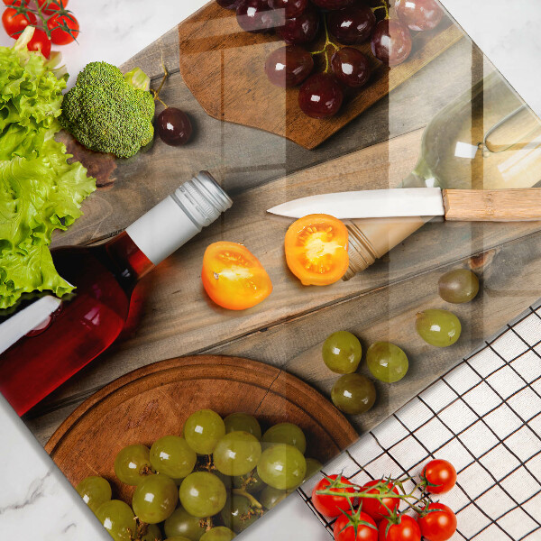 Skydd för induktionsspis modern Vinflaskor och druvor