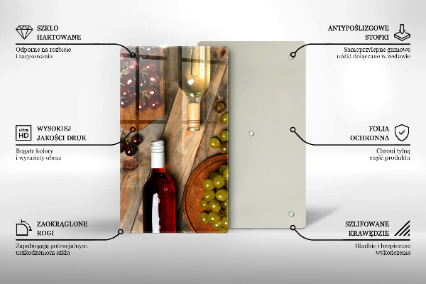 Skydd för induktionsspis modern Vinflaskor och druvor