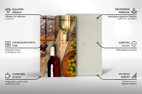 Skydd för induktionsspis modern Vinflaskor och druvor