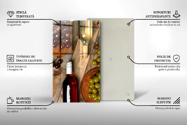 Skydd för induktionsspis modern Vinflaskor och druvor